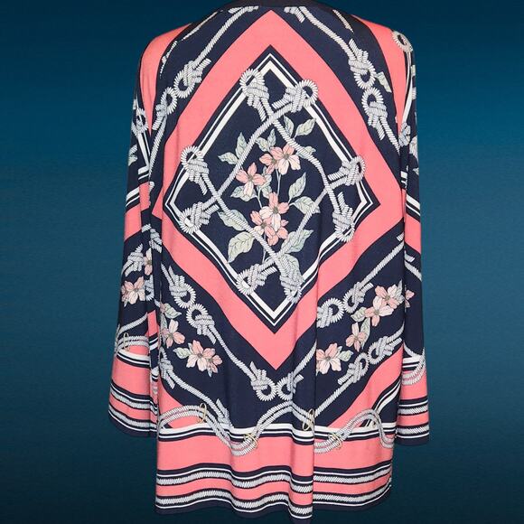 Chic Rafaella Tunic - Bold Geometric & Floral Print! - Picture 2 of 6